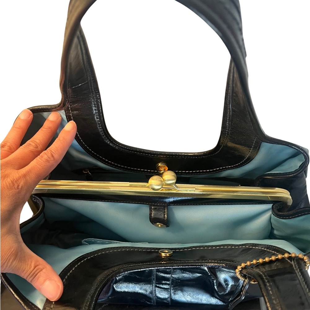Coach Ergo Pleated Kiss lock Patent Leather Bag - Picture 8 of 11